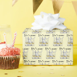 Papel De Presente É Triplets! Unisex, Bunnies, Amarelo, Triplets