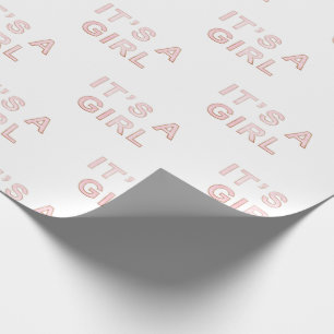 Papel De Presente É um Bebê Rosa Menino