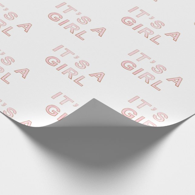 Papel De Presente É um Bebê Rosa Menino (Ponta)