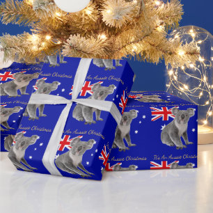 Papel De Presente É um Natal Aussie com um Koala