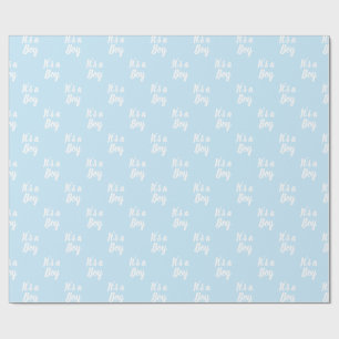 Papel De Presente É um presente de chá de fraldas branco azul clar