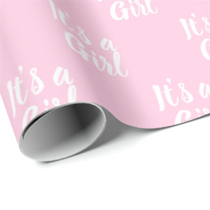 Papel De Presente É um presente de rosa claro branca para chás de 