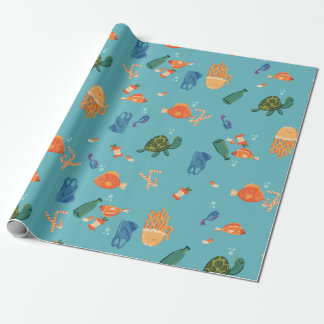 Papel De Presente earth day underwater pollution blue