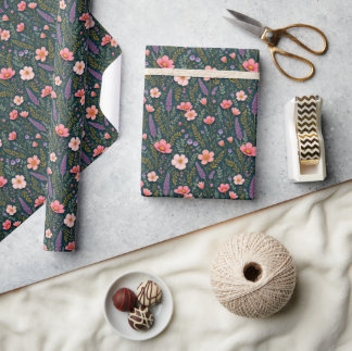 Papel De Presente Earthy Floral Wrapping Paper