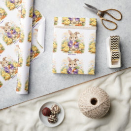 Papel De Presente Easter Bunny Purple Jacket Baby Shower