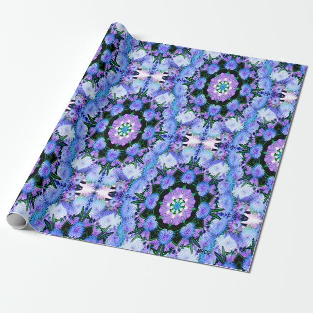 Papel De Presente Echanicea em azul.... (Desenrolado)