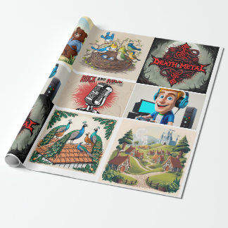 Papel De Presente "Eclectic Wrapping Paper Collection" (Coleção de p