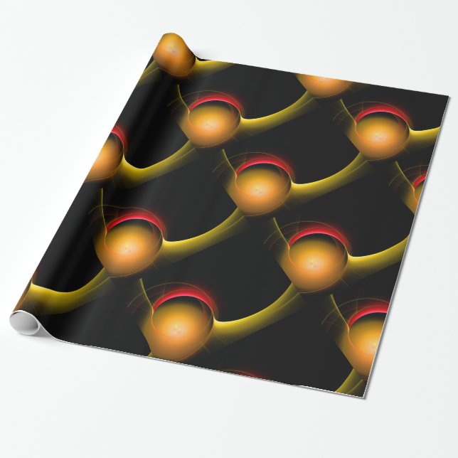 Papel De Presente ECLIPSE Amarelo vermelho vibrante preto (Desenrolado)