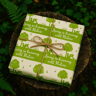 Papel De Presente Eco Cote Vivendo em Harmonia com a Natureza
