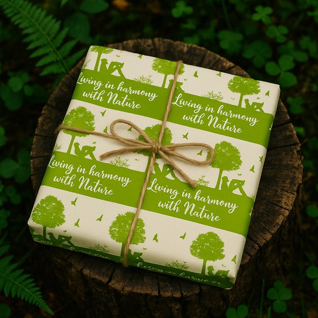 Papel De Presente Eco Cote Vivendo em Harmonia com a Natureza (Criador carregado)