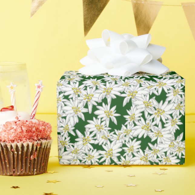 Papel De Presente Edelweiss Som Desenho Mão do Music Alpino Floral (Festa de aniversário)
