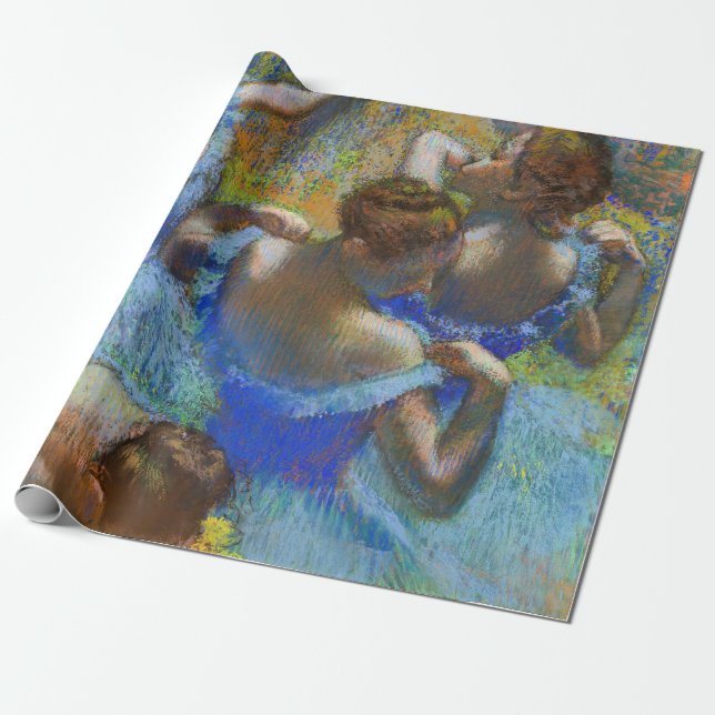 Papel De Presente Edgar Degas - Dançarinos Azuis (Desenrolado)