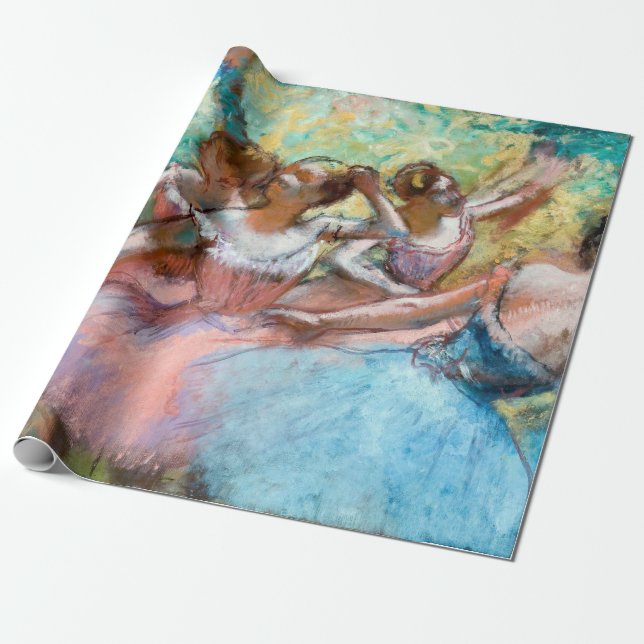 Papel De Presente Edgar Degas - Quatro Ballerinas no Palco (Desenrolado)