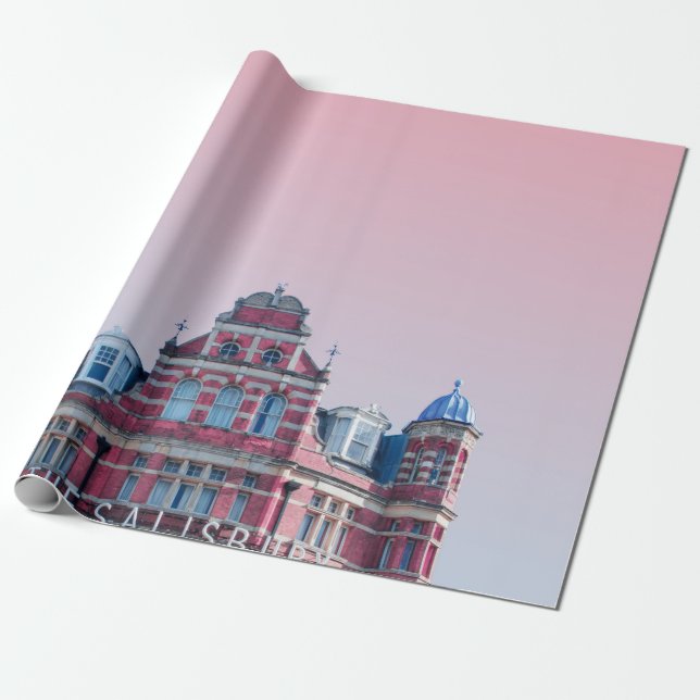 PAPEL DE PRESENTE EDIFÍCIO DE SALISBURY SOB PINK SKIES (Desenrolado)