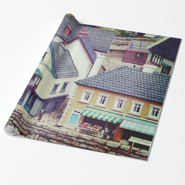 Papel De Presente Edifícios à Beira-Mar Modelo (Desenrolado)