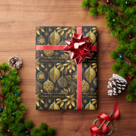 Papel De Presente Edles Weihnachtspapier mit Weihnachtskugeln