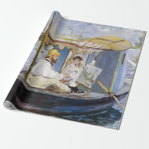 Papel De Presente Edouard Manet - Monet em seu barco estúdio