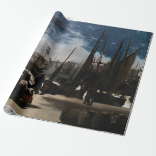 Papel De Presente Edouard Manet - O Porto de Boulogne ao Luar