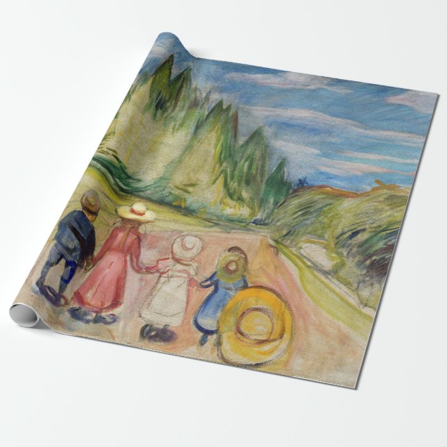 Papel De Presente Edvard Munch - A Floresta de Fairytale (Desenrolado)