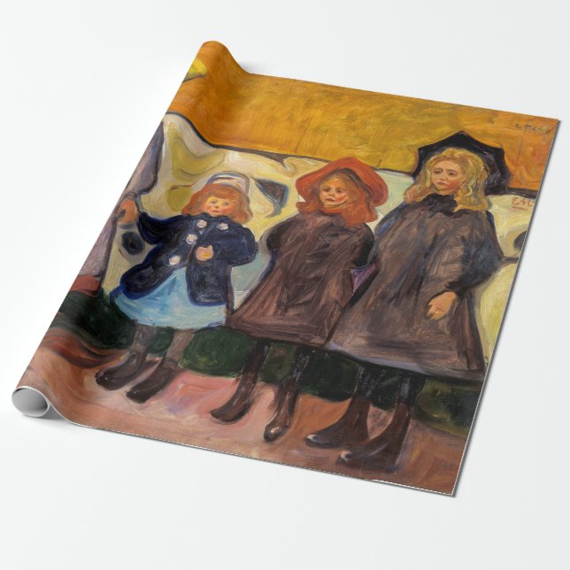 Papel De Presente Edvard Munch - Quatro Meninas em Asgardstrand (Desenrolado)