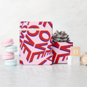 Papel De Presente Efeito de Amor Tipografia 3D em Elegante