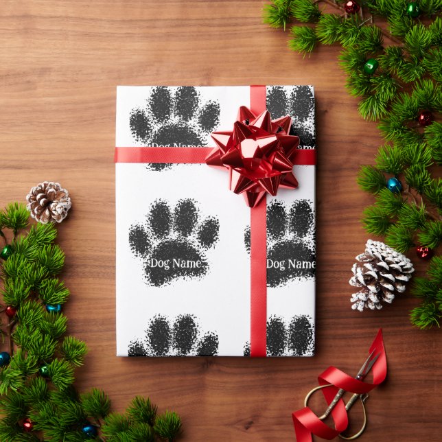 Papel De Presente Efeito de Carimbo de Borracha com Nome Personaliza (Presente de Natal)