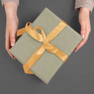 Papel De Presente Efeito de Tecido Bege Verde Claro Imitação Linho