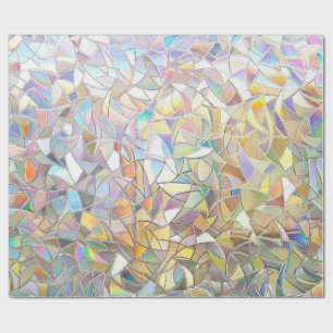 Papel De Presente Efeito de Vidro Colorido Prismático - Arco-íris Pr
