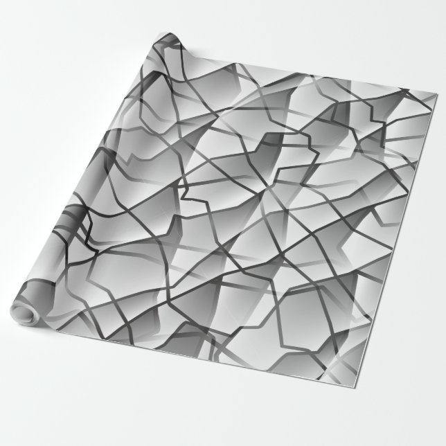 Papel De Presente Efeito Geométrico de Malhagem Monocromática Admiss (Desenrolado)