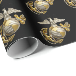 Papel De Presente EGA Dourado - Corpo Marinho dos EUA