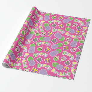 Papel De Presente EggPlant Birthday Pattern