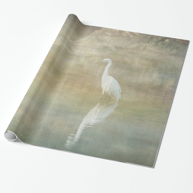 Papel De Presente Egret refletindo (Desenrolado)