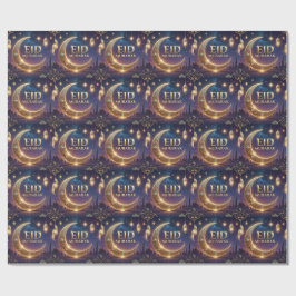 Papel De Presente Eid Mubarak Islamic celebration Gold And navy