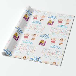 Papel De Presente Eid Mubarak White Para Crianças