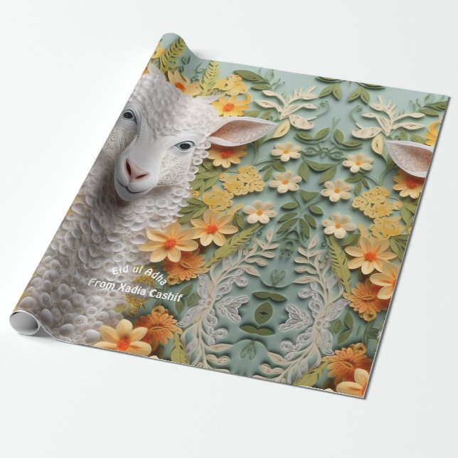 Papel De Presente Eid ul Adha Sheep Wrappaper (Desenrolado)