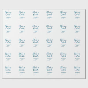 Papel De Presente Ela é um fim de semana de solteira nome azul data