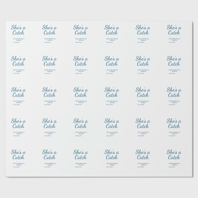 Papel De Presente Ela é um fim de semana de solteira nome azul data  (Aberto)