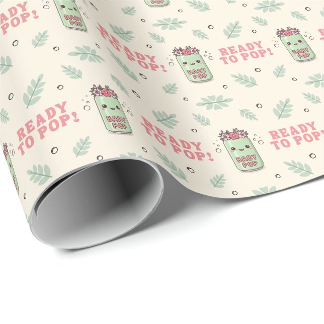 Papel De Presente Ela Está Pronta Para Parir Chá de Bebê Menina Boho (Ponta do rolo)