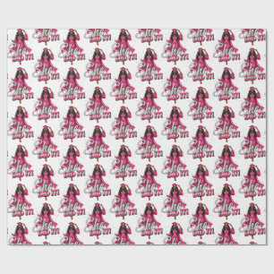 Papel De Presente Ela Fez Isso Garota Negra Formatura Rosa e Prata