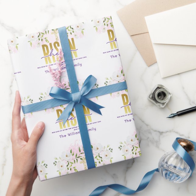 Papel De Presente Ele Está Riscado, Páscoa De Citação Religiosa (Presentear)