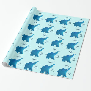Papel De Presente elefante azul