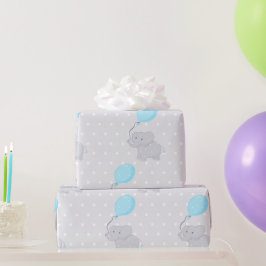 Papel De Presente Elefante Bonito com Balão
