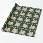 Papel De Presente Elefante branco do bebê no chapéu do papai noel<br><div class="desc">Um elefante branco bonito do bebê que veste um chapéu do papai noel com os olhos lustrosos bonito grandes, as grandes orelhas adoráveis, e ondulando delicadamente o tronco com presentes toda ao redor. Um design digital original da arte. Faria um grande design para presente de uma festa natalícia do elefante...</div>
