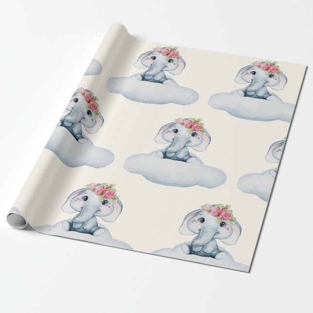 Papel De Presente Elefante Cutie (Desenrolado)