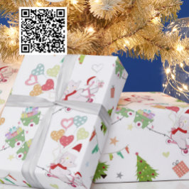 Papel De Presente Elefante De Bebê E Padrão De Coelhinho