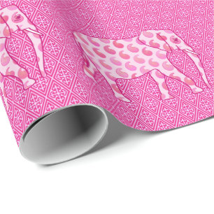 Papel De Presente Elefante de Paisley - rosa-gelo e fuchsia