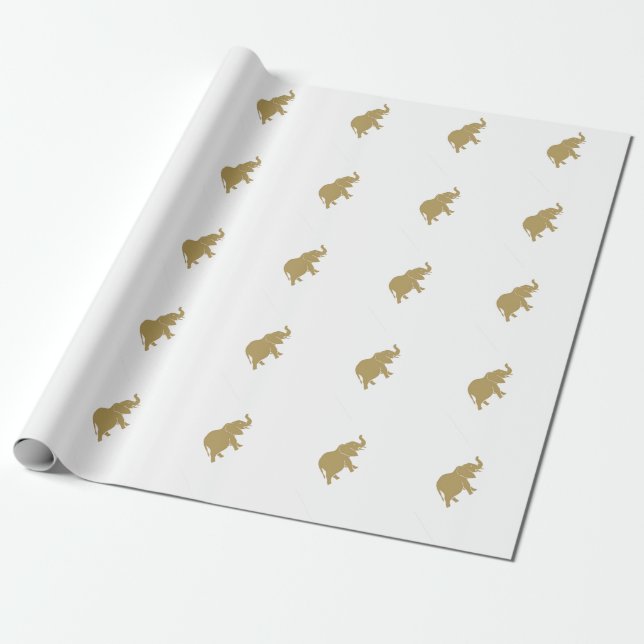 Papel De Presente Elefante Dourado (Desenrolado)
