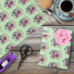 Papel De Presente Elefante Henna Lotus Flower