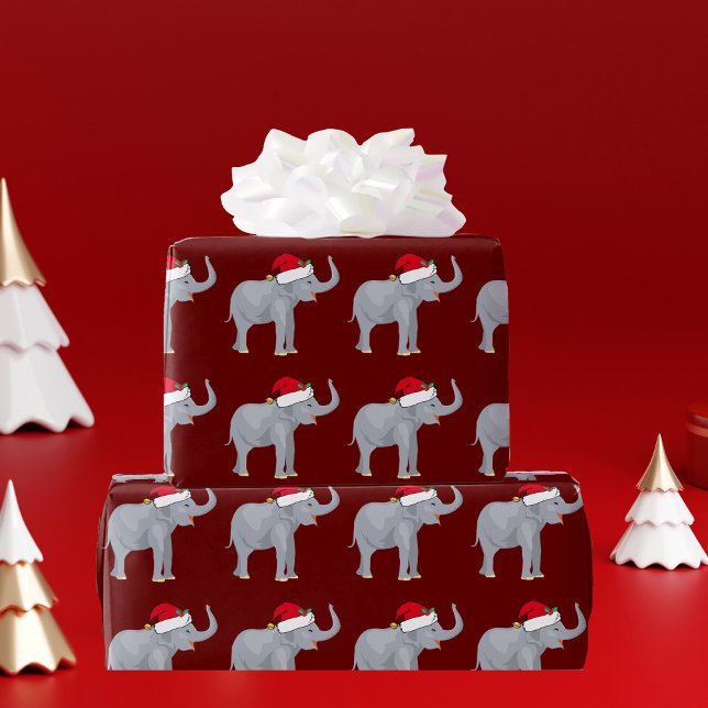 Papel De Presente Elefante Red Christmas (Criador carregado)