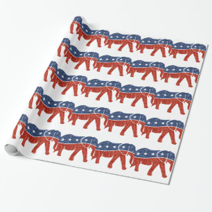 Papel De Presente elefante republicano brilhante